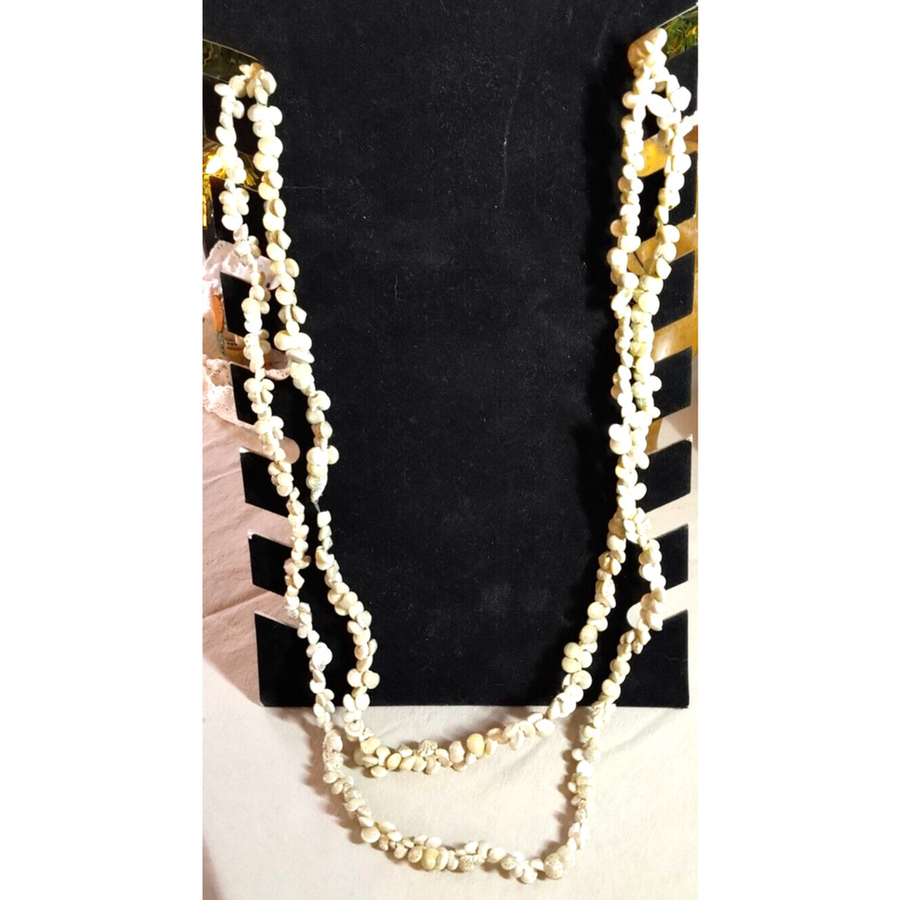 Seashell Necklaces Pair of 2 Natural Cowrei Shell Lei Women's Necklaces